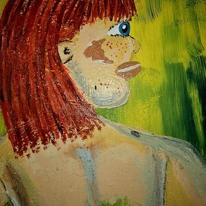 Vibrant Abstract Portrait Art Painting